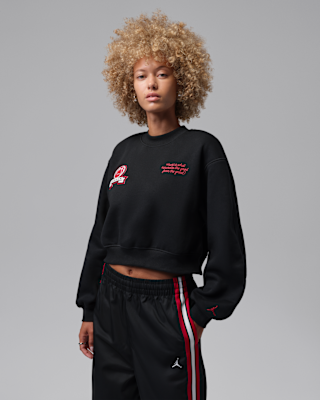 Jordan Brooklyn Fleece Women's Cropped Crew-Neck Sweatshirt. Nike CA